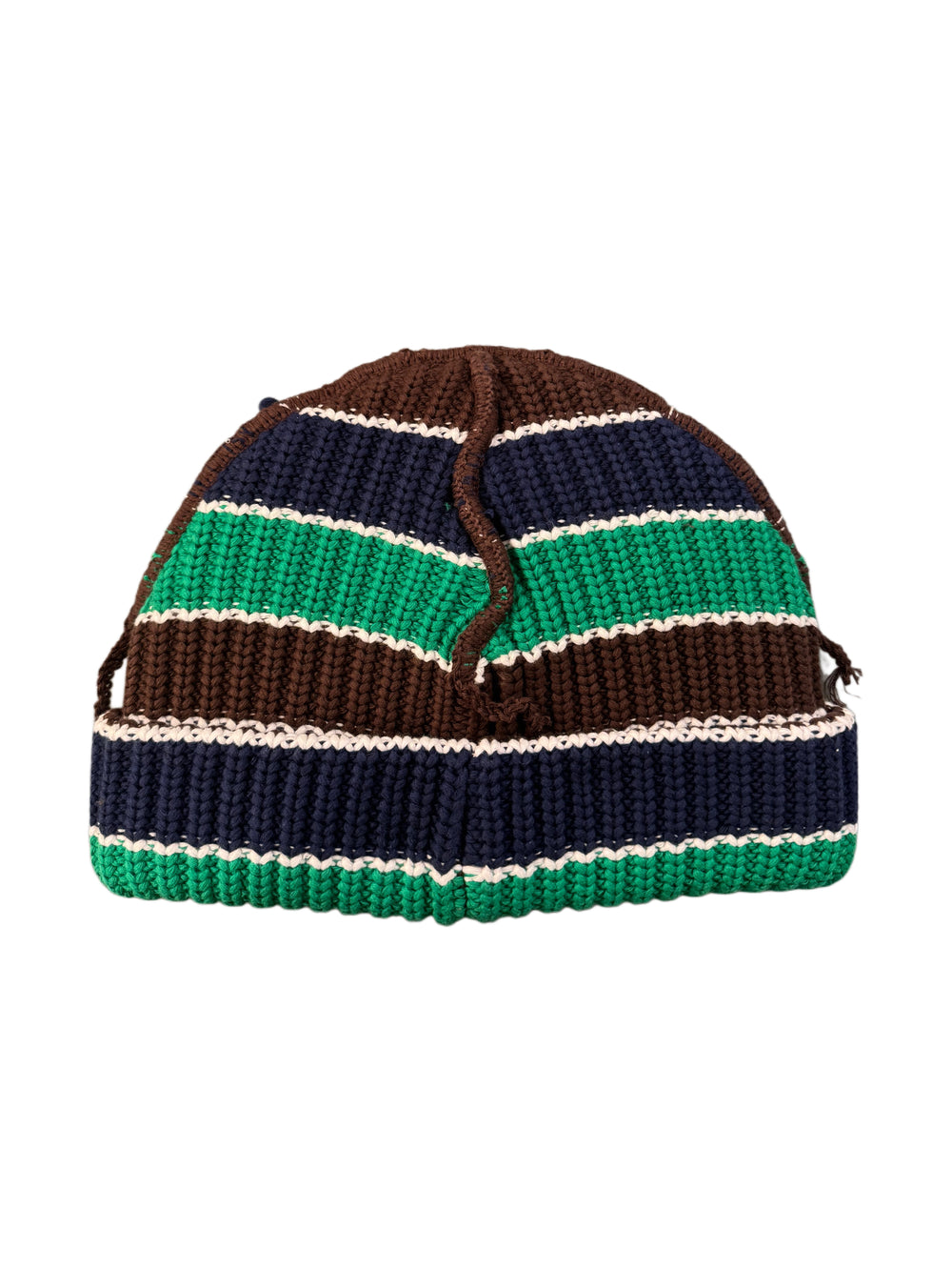 CHARLES JEFFREY LOVERBOY CHUNKY EARS BEANIE GREEN/NAVY/BROWN