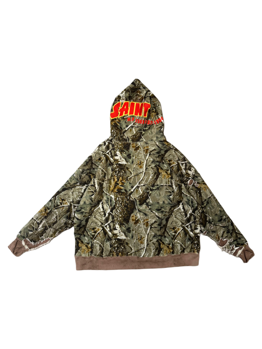 Saint Michael x Bape Shark Camo Zip Up Hoodie Brown