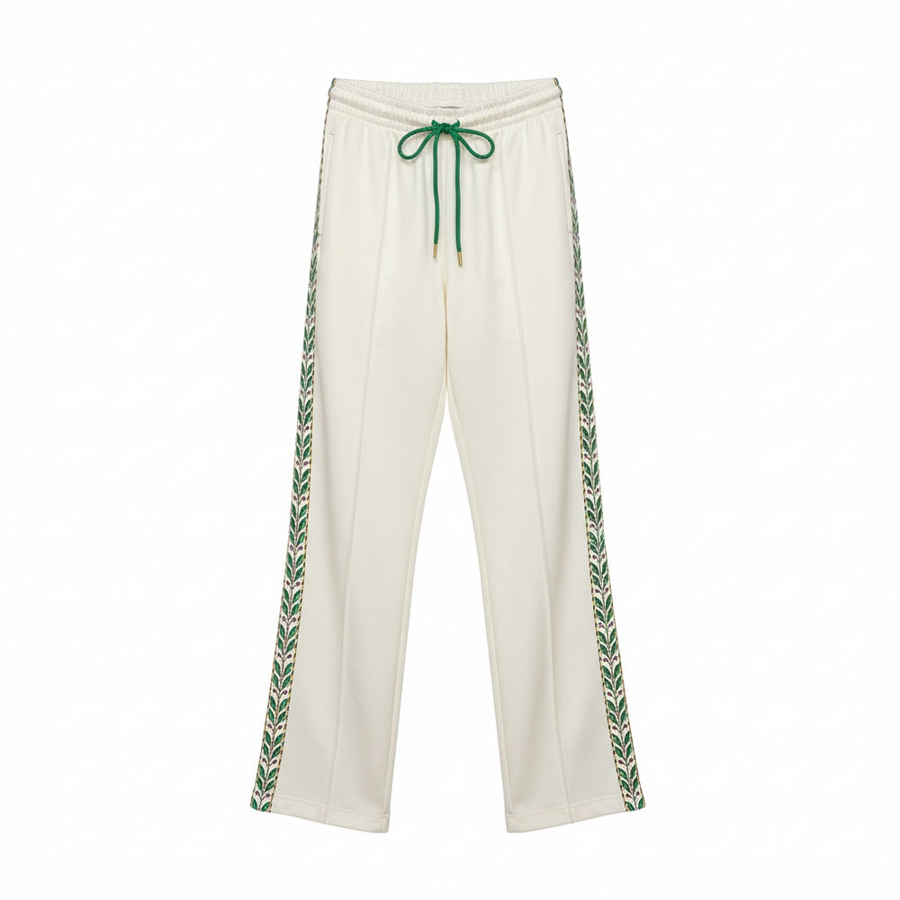 Casablanca TECHNICAL POCKET & LAUREL TAPE OPEN HEM JOGGER OFF WHITE