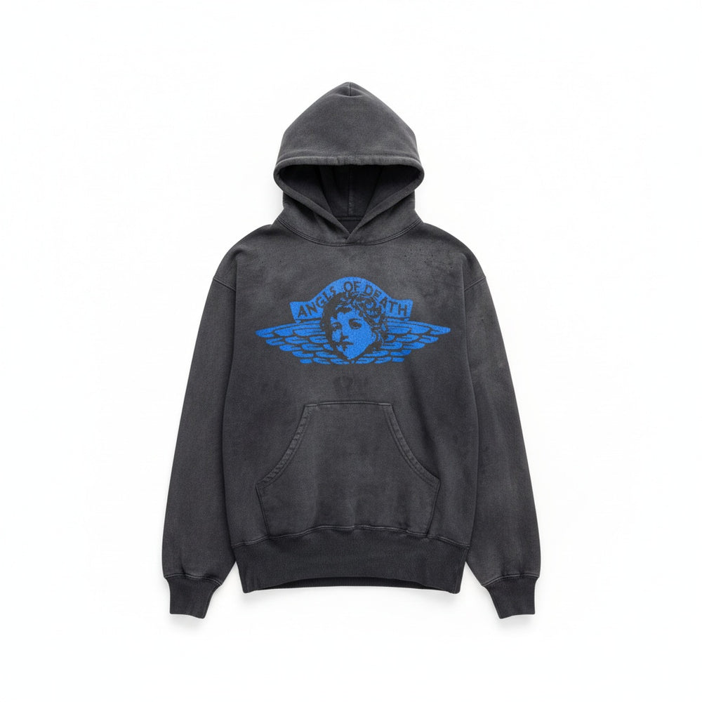 Saint Michael Angel Hoodie Black/Blue