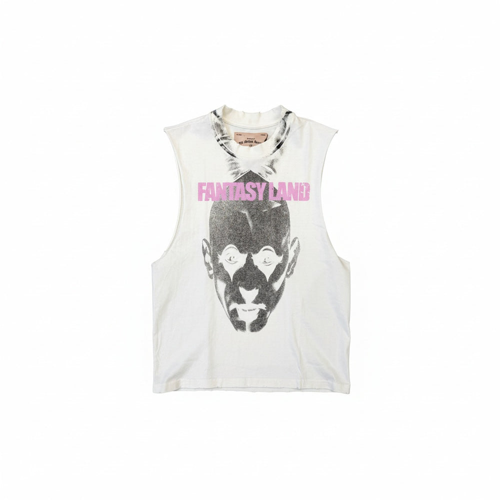 Sekrit Saints Fantasy Land Cut Off Vintage White