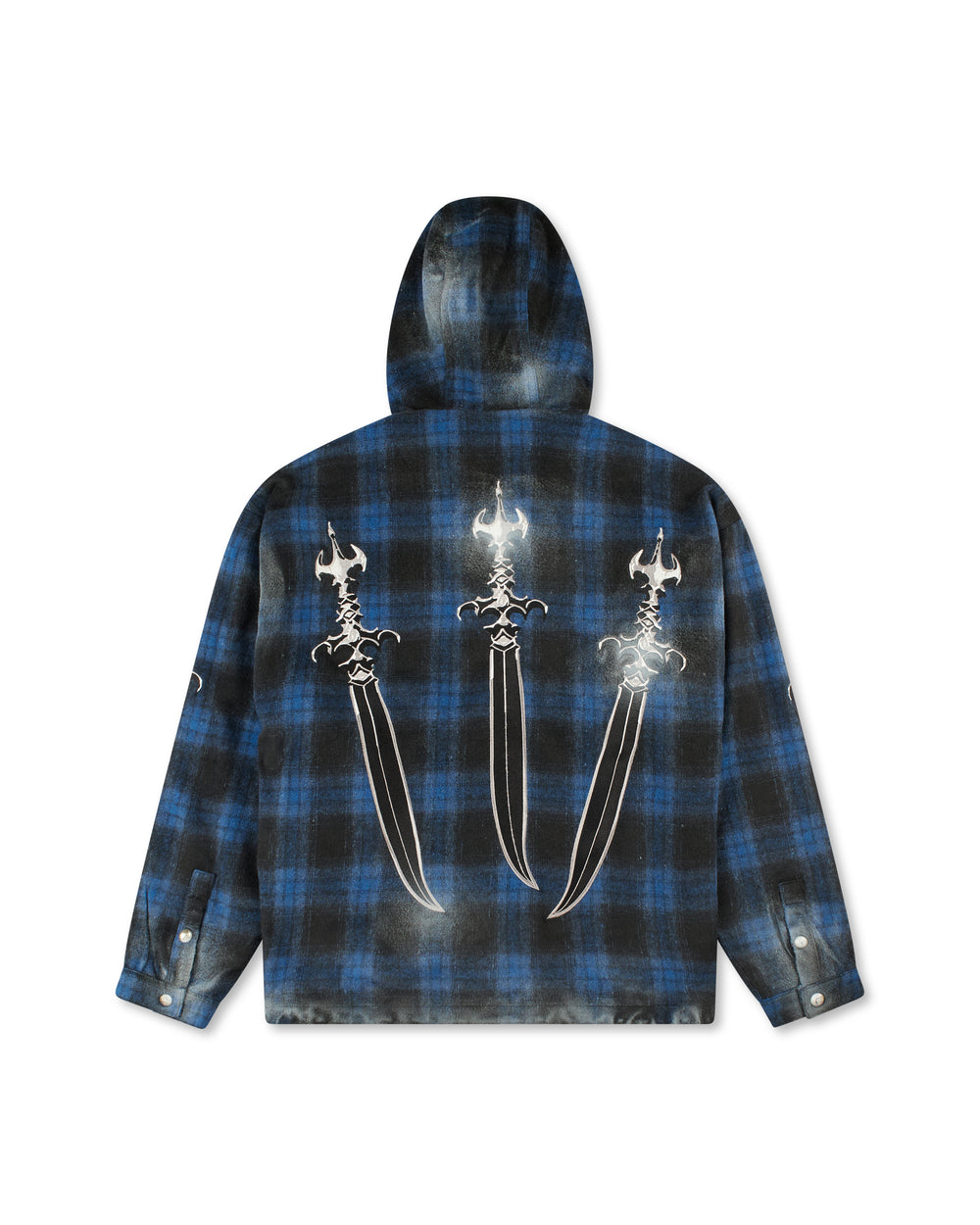 Thug Club Arab Sword Flannel Zip-Up Blue