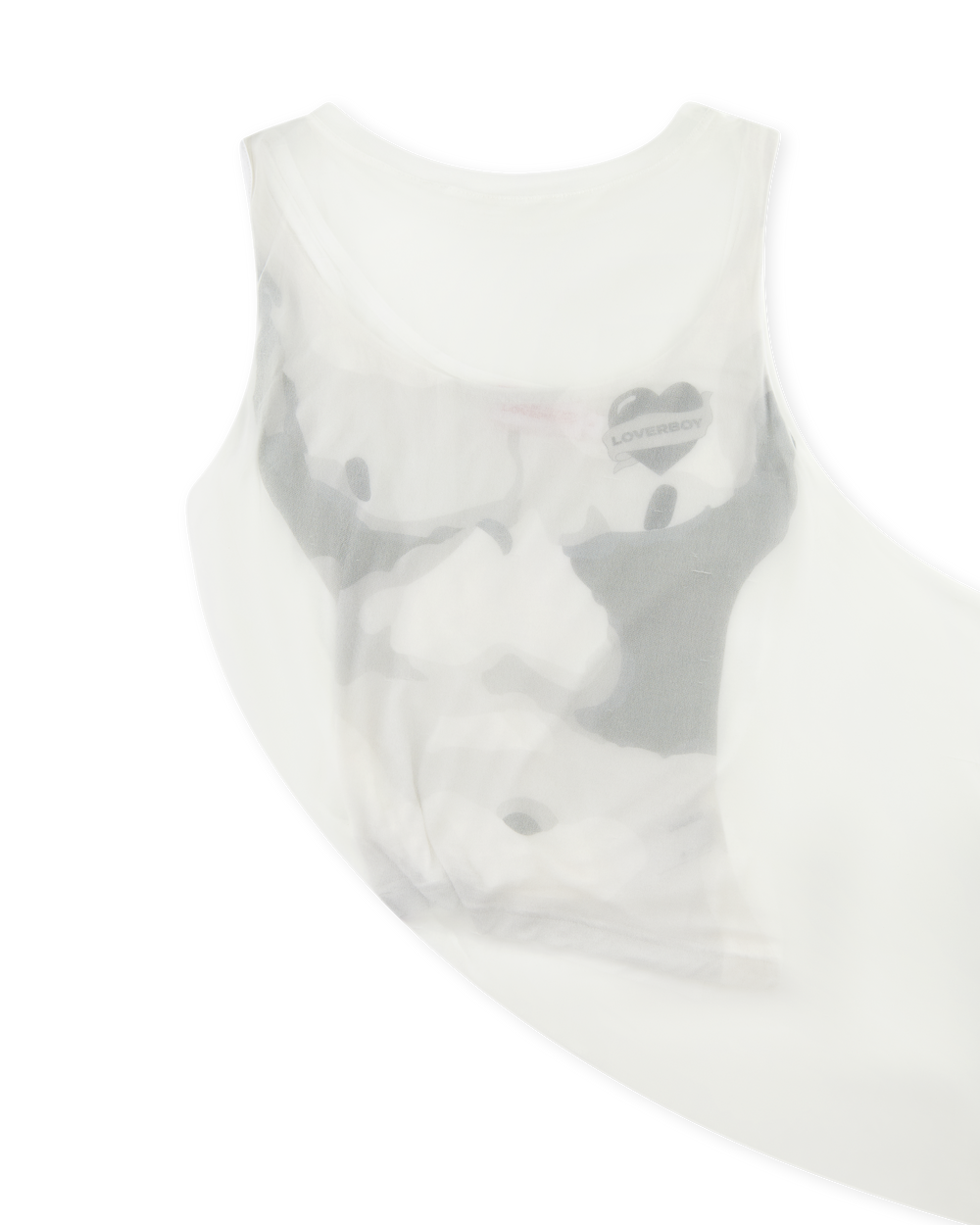 CHARLES JEFFREY LOVERBOY DRAPED MESH VEST WHITE