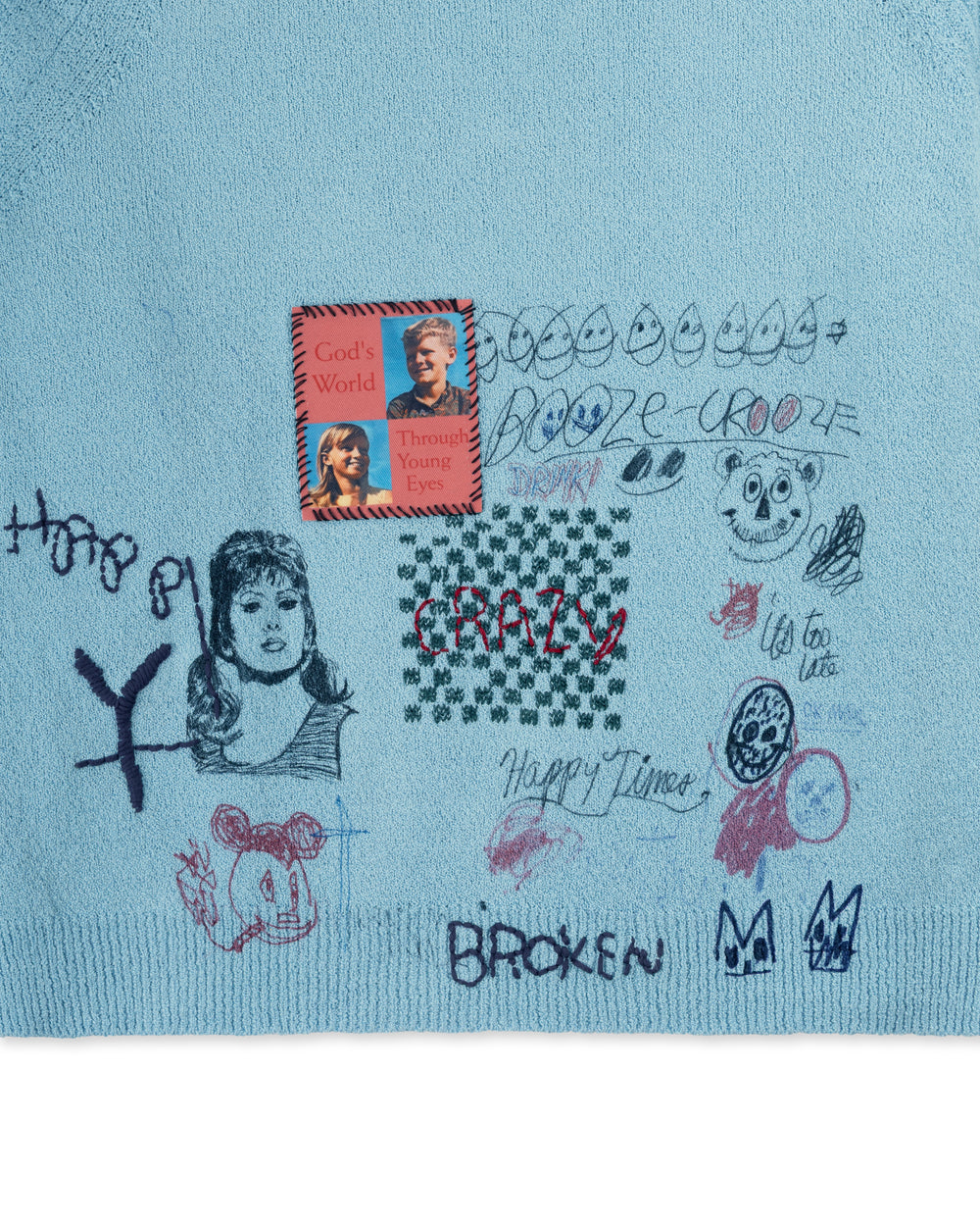 PALY BOOZE CROOZE KNIT SWEATER BABY BLUE