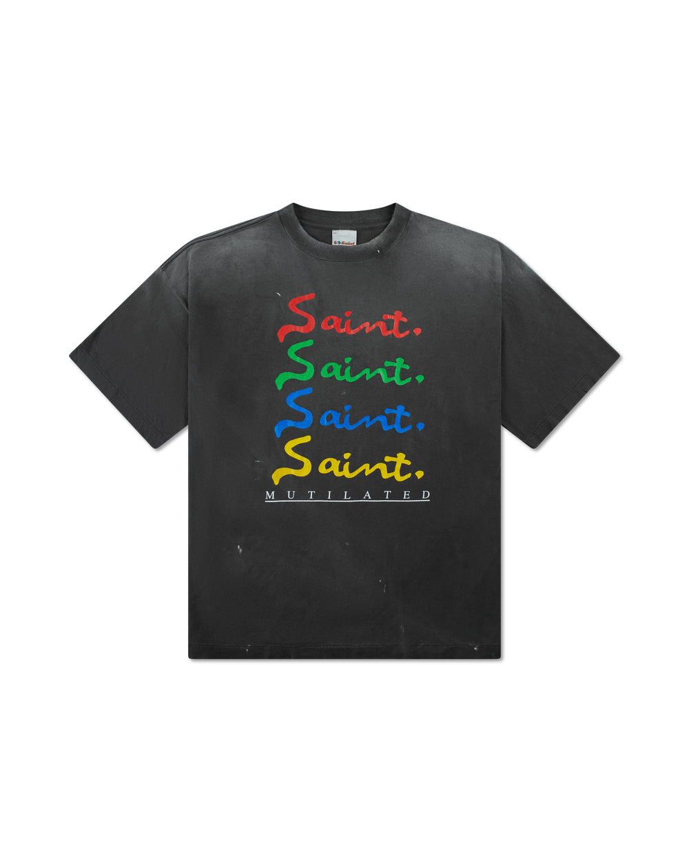 SAINT MICHAEL MUTILATED TEE BLACK