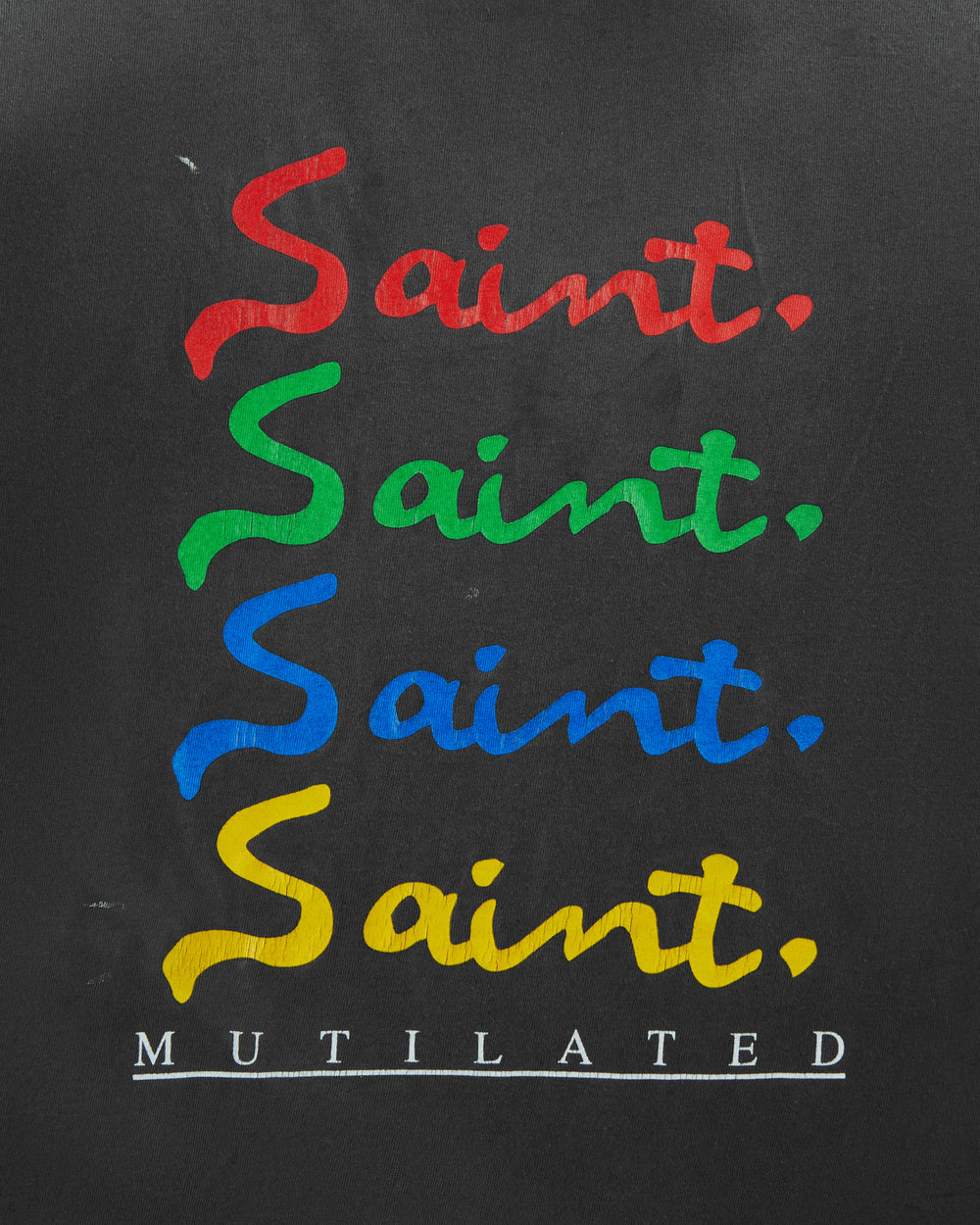 SAINT MICHAEL MUTILATED TEE BLACK