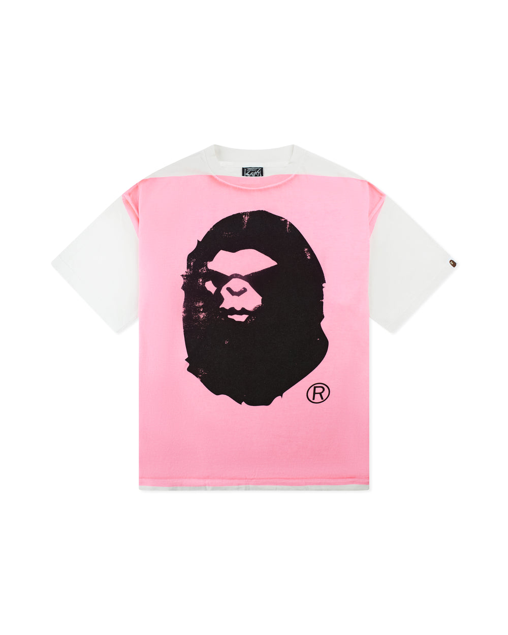 Saint Michael x Bape Handprint White/Pink Tee