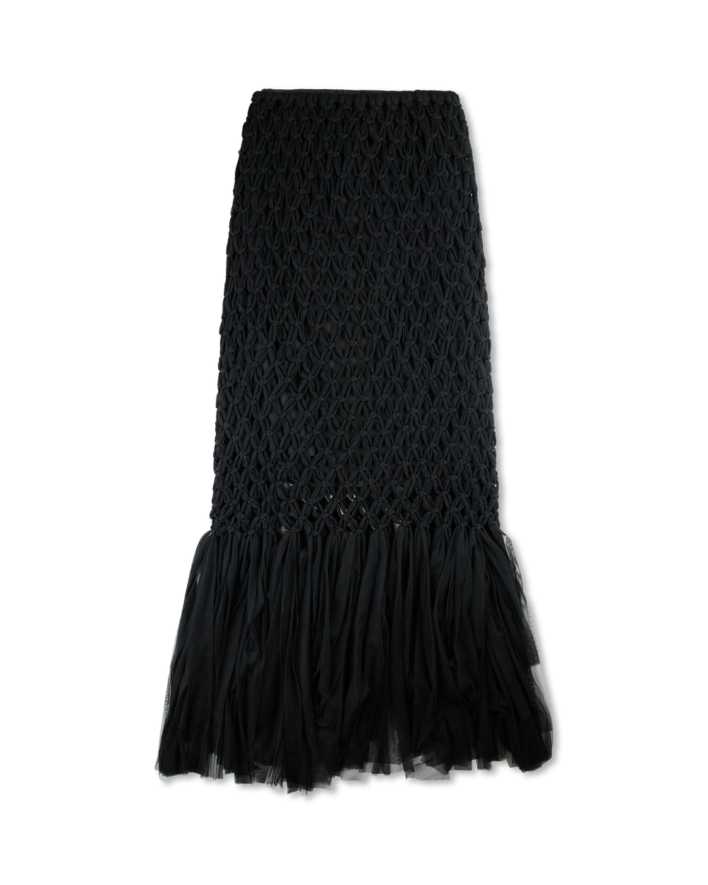 SONG FOR THE MUTE MACRAME SKIRT BLACK
