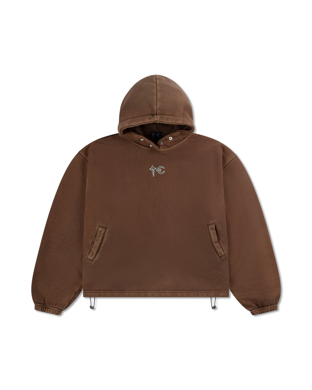 Thug Club Devil Peace Patch Hoodie Brown