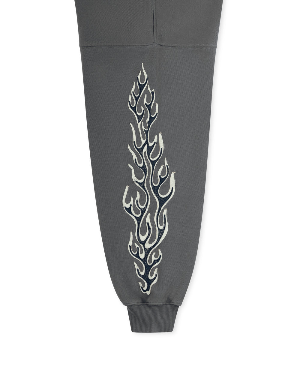 Thug Club Leather Flame Hooded Zip-Up Grey