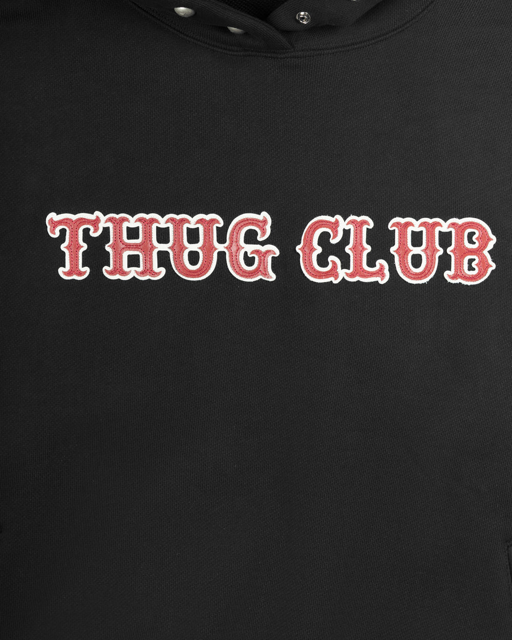 Thug Club Leather Flame Hoodie Black