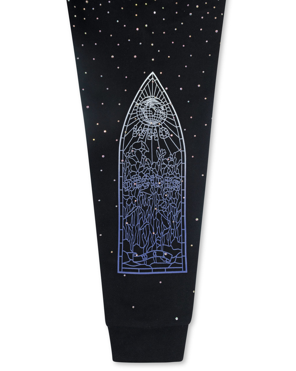 WHO DECIDES WAR RHINESTONE HOODED PULLOVER COAL