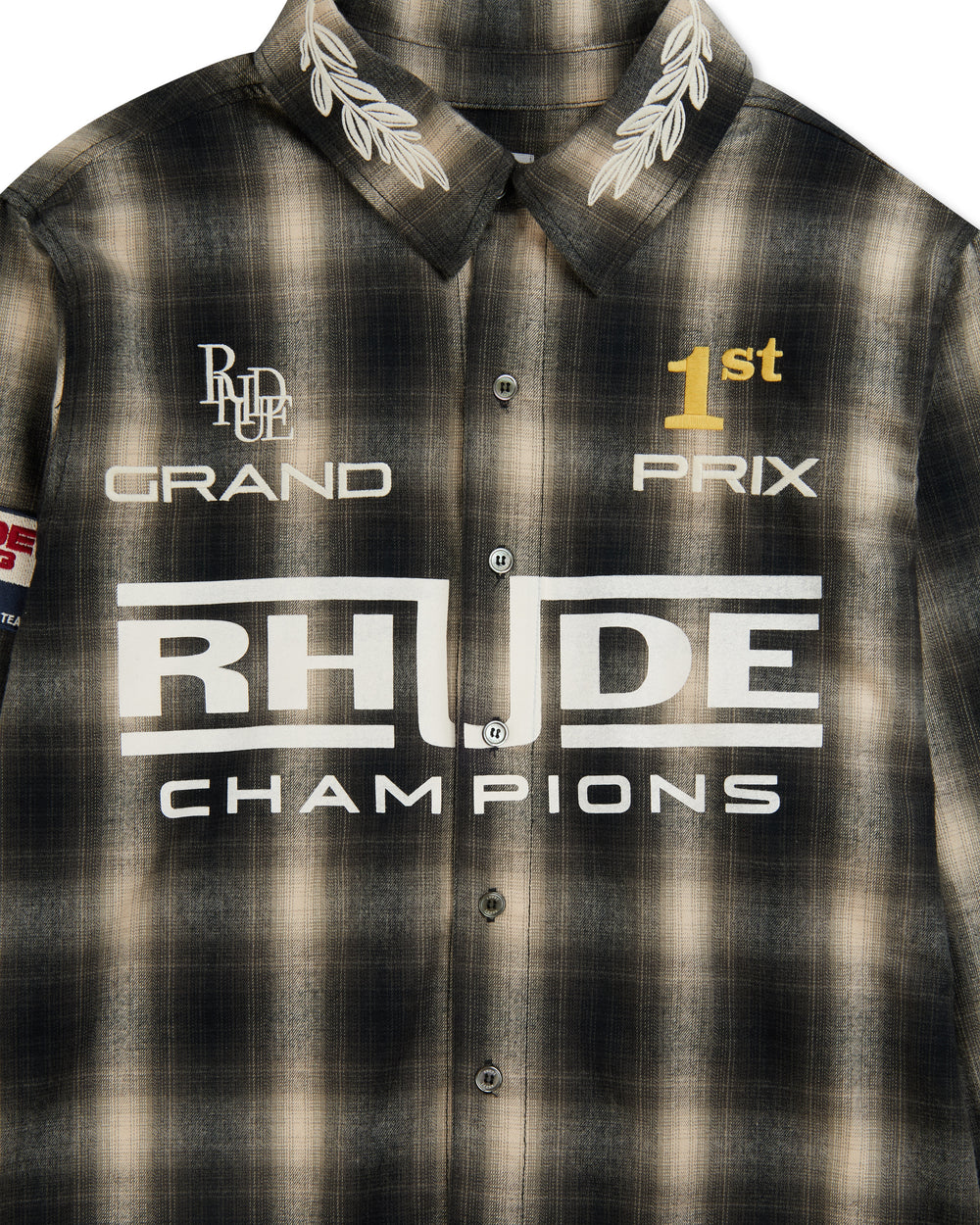RHUDE RACING FLANNEL BLACK/GREY