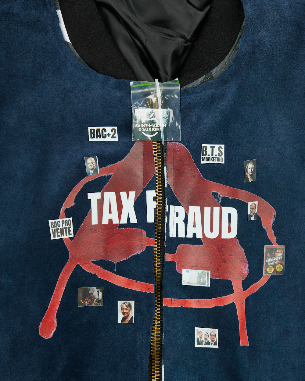 COUCOU BEBE TAX FRAUD BOMBER JACKET BLUE/BLACK