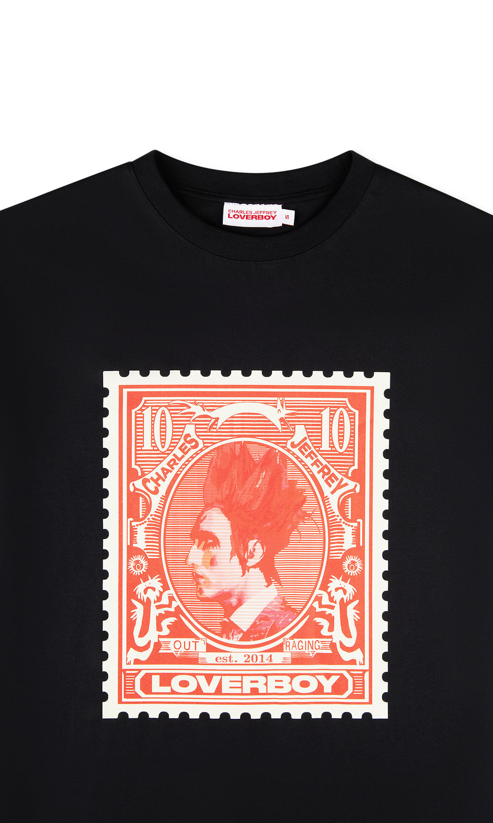 CHARLES JEFFREY LOVERBOY TURN UP TEE BLACK