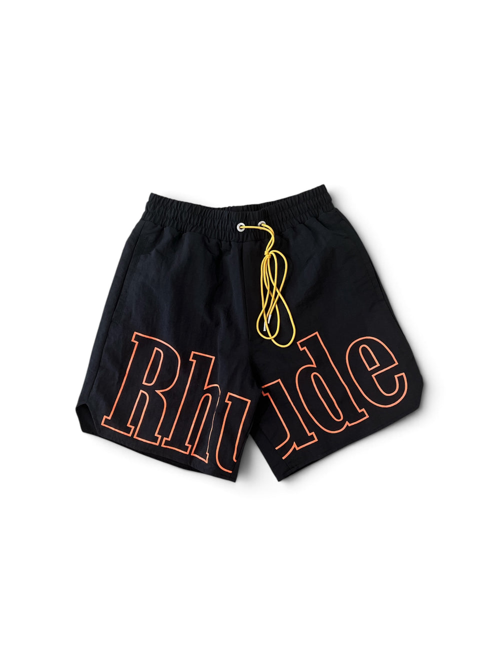 RHUDE LOGO TRACK SHORT BLACK / ORANGE