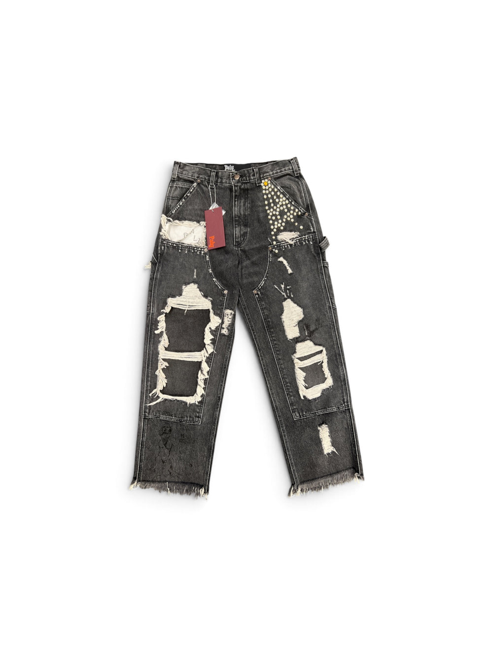 PALY BUSTED DBL KNEE JEAN BLACK