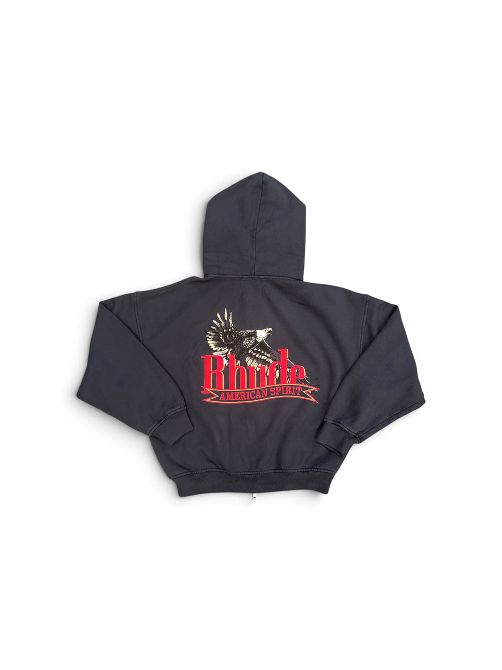 RHUDE RHUDE AMERICAN SPIRIT ZIP-UP HOODIE VINTAGE BLACK / RED