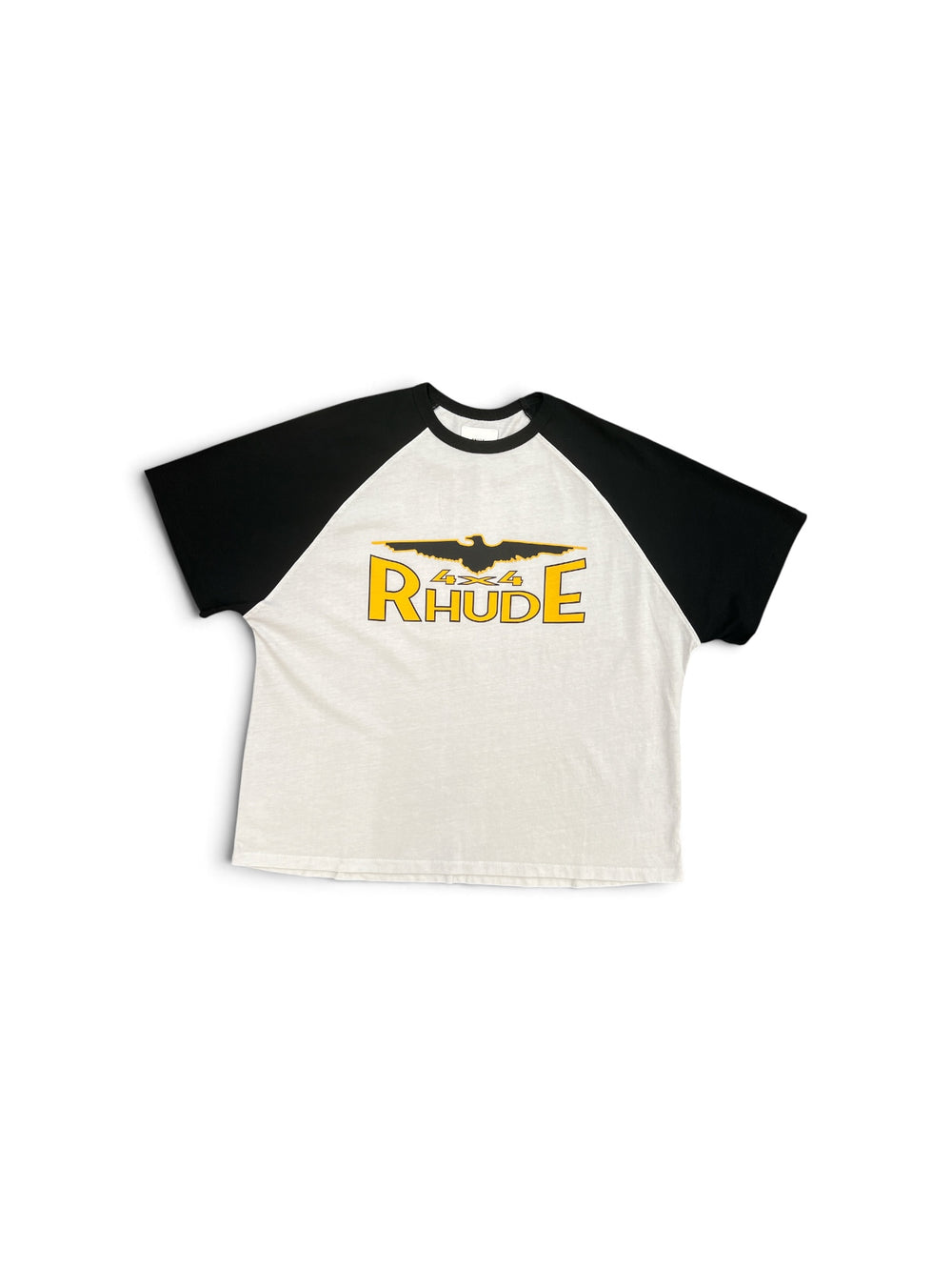 RHUDE 4X4 SPIRIT RAGLAN TEE VTG WHT / VTG BLK / YELLOW