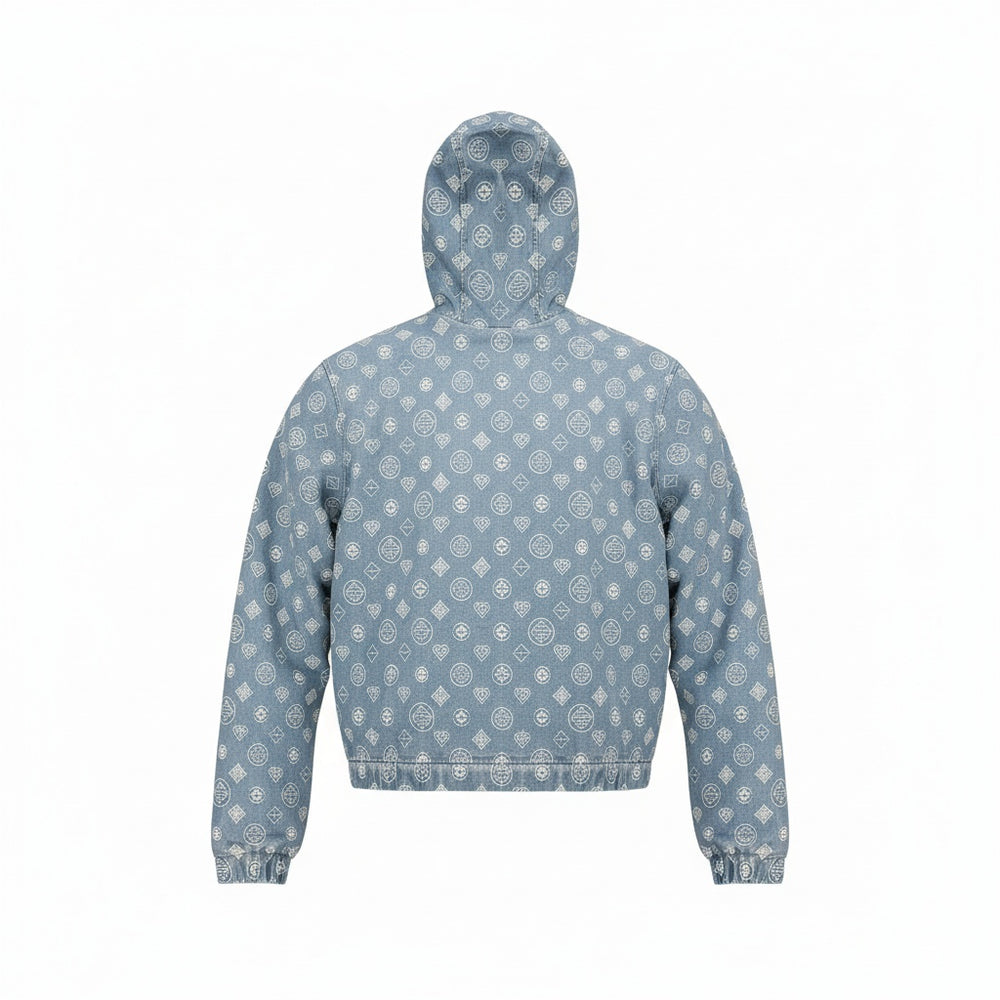 CASABLANACA CASHMERE TERRY/ DENIM REVERSIBLE JACKET BLUE