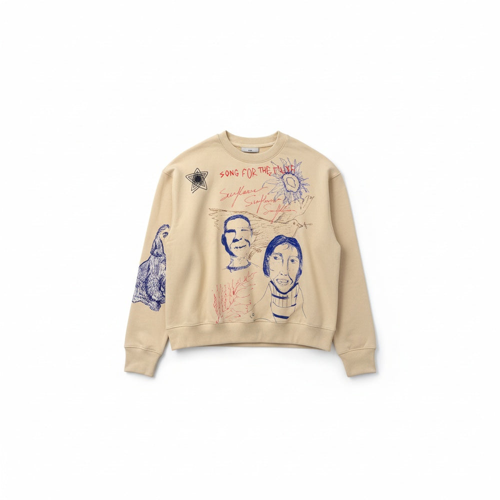 SONG FOR THE MUTE ''SKETCHBOOK'' RELAXED PULLOVER IVORY