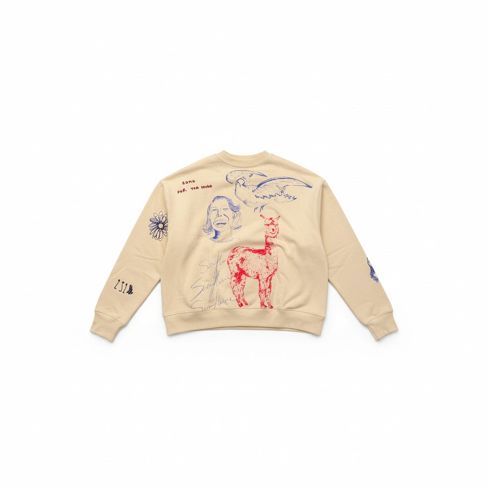 SONG FOR THE MUTE ''SKETCHBOOK'' RELAXED PULLOVER IVORY