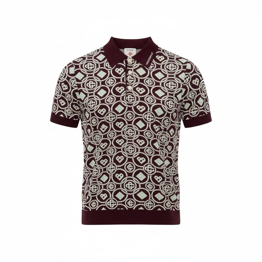 CASABLANCA MONOGRAM POLO BURGUNDY