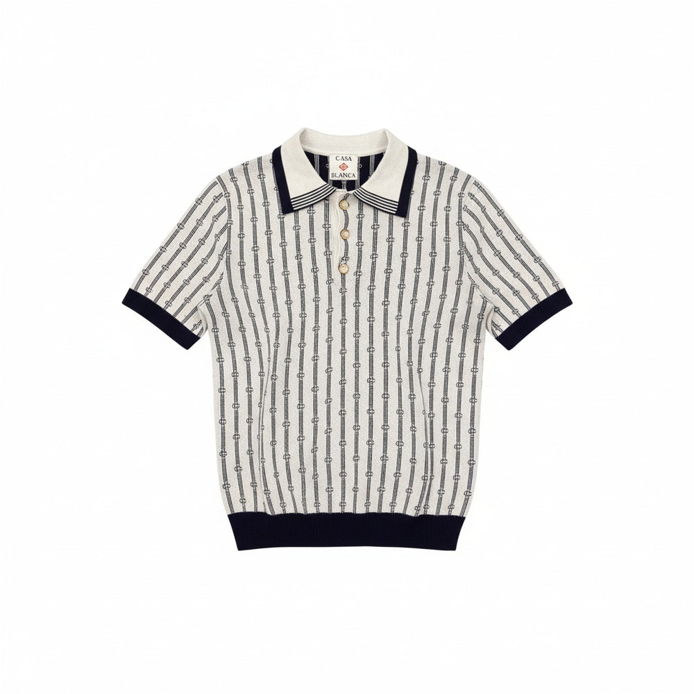 Casablanca Monogram Polo Navy