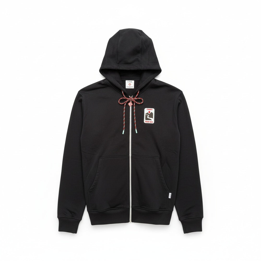 Casablanca Sunset Valley Zip Hooded Sweatshirt Black