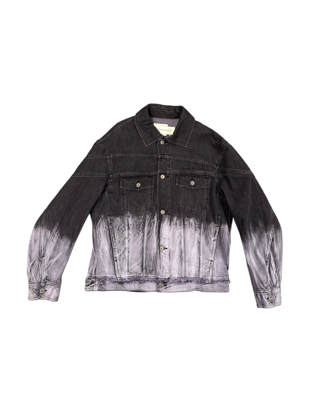 Feng Chen Wang Deconstructed Tie Dye Denim Jacket Black Purple