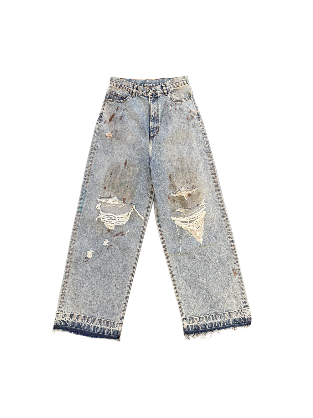 SECNDSLF EXTENDED RISE PIPE DENIM BLUE