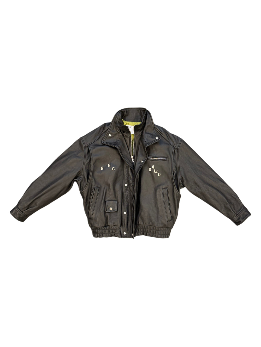 Paly The Commission Leather Bomber Jacket Black