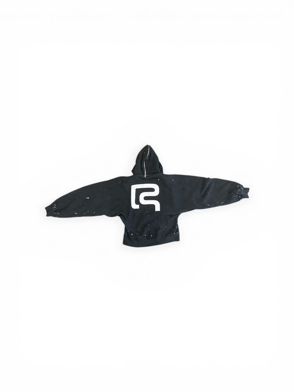 RIVINGTON ROI REBIS RADICAL PAPER ROSE ZIP HOODIE MECHANIC BLACK
