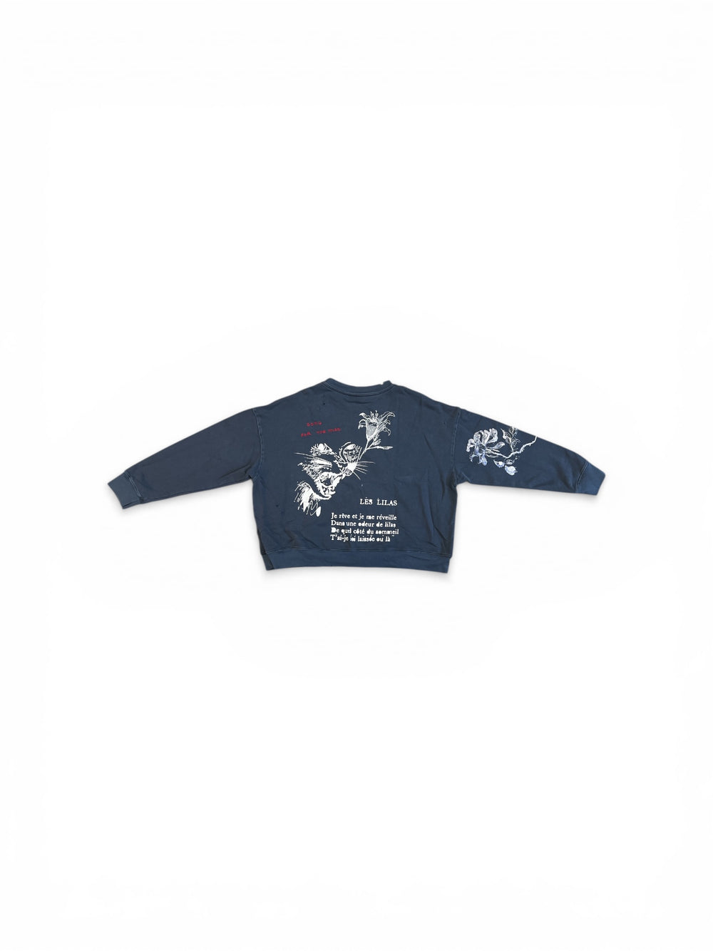 SONG FOR THE MUTE YAWNING KID RELAXED PULLOVER OVERDYE NAVY