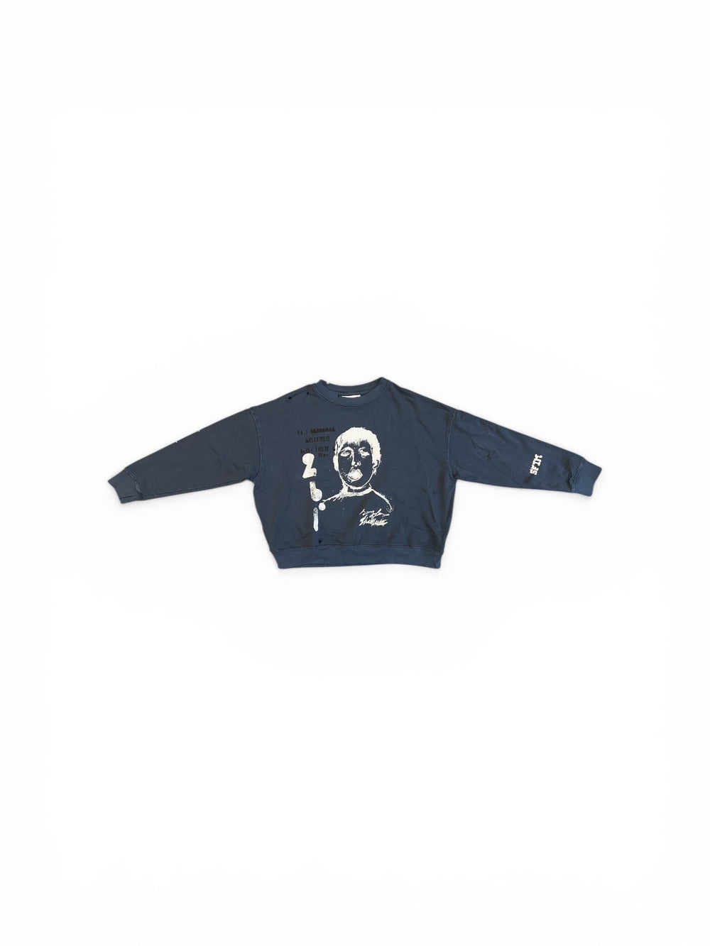 SONG FOR THE MUTE YAWNING KID RELAXED PULLOVER OVERDYE NAVY