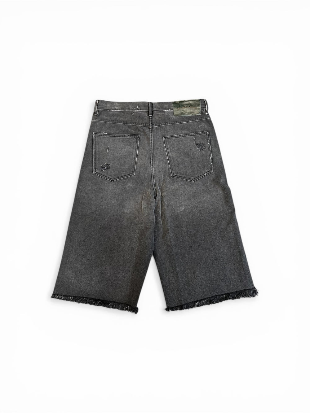 THE SEKRIT SAINTS STUDDED CHOPPER SHORT WASHED BLACK