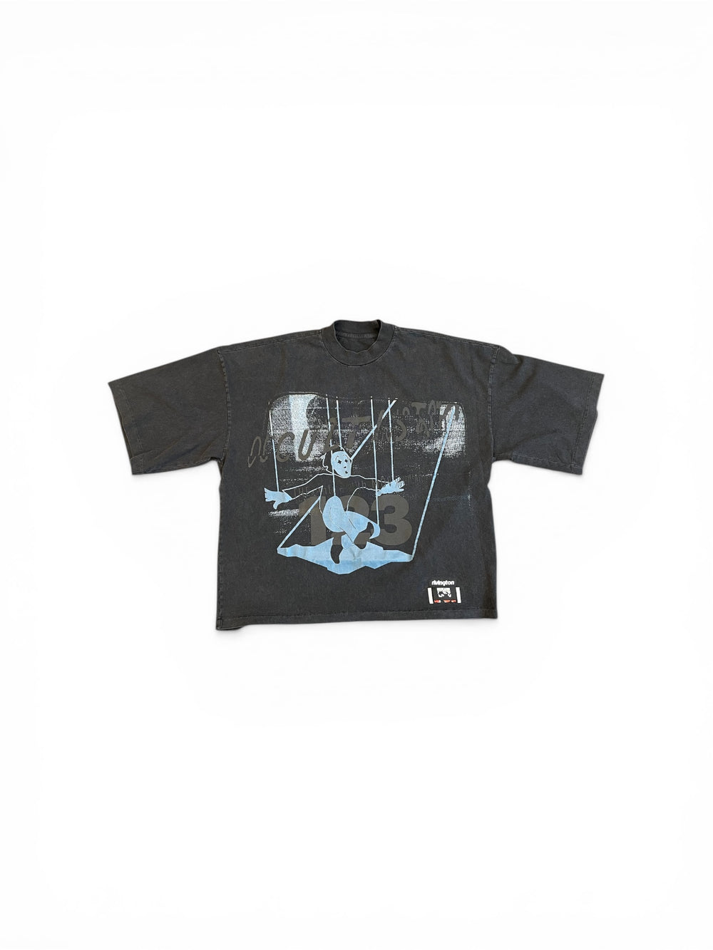 RIVINGTON ROI REBIS LEFT OUT VINTAGE TEE MECHANIC BLACK