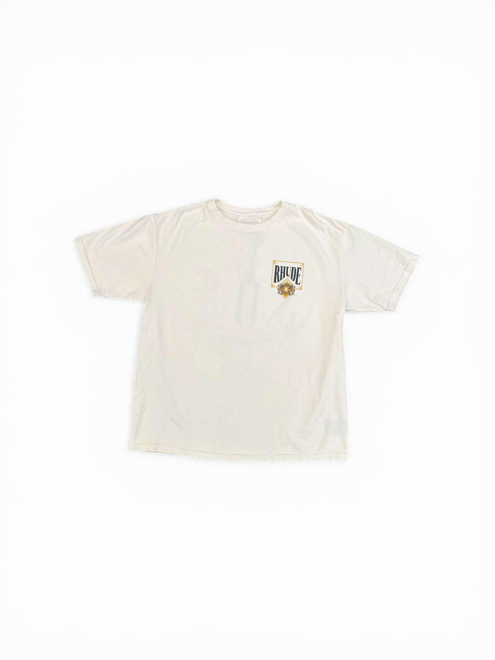 RHUDE PLAYING CARD TEE VINTAGE WHITE / YELLOW