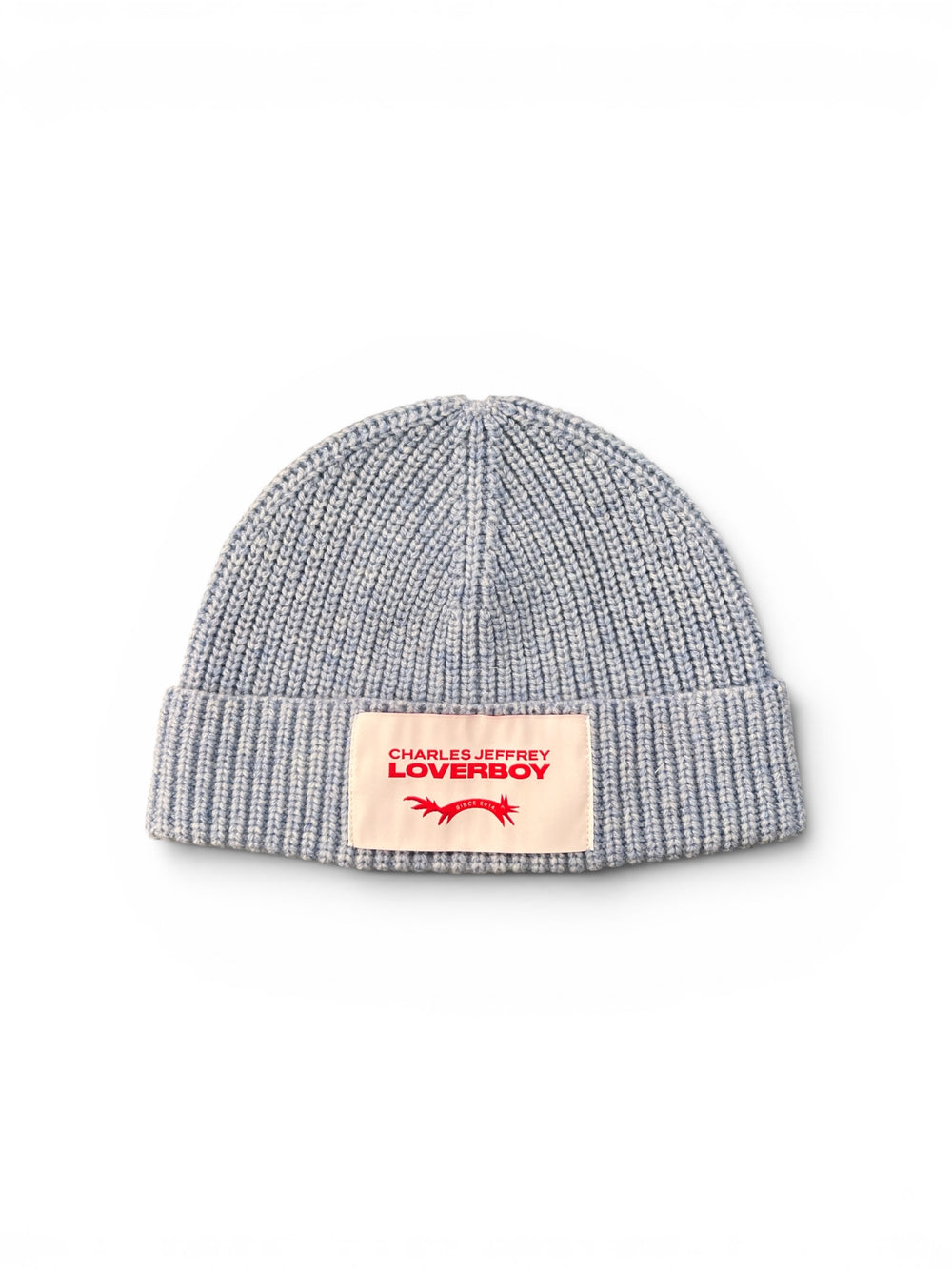 CHARLES JEFFREY LOVERBOY CHUNKY RIB BEANIE LIGHT BLUE
