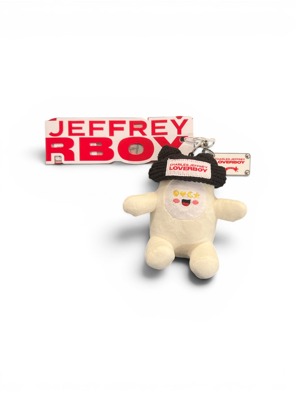 CHARLES JEFFREY LOVERBOY GROMLIN PLUSH KEYRING ECRU + BLACK