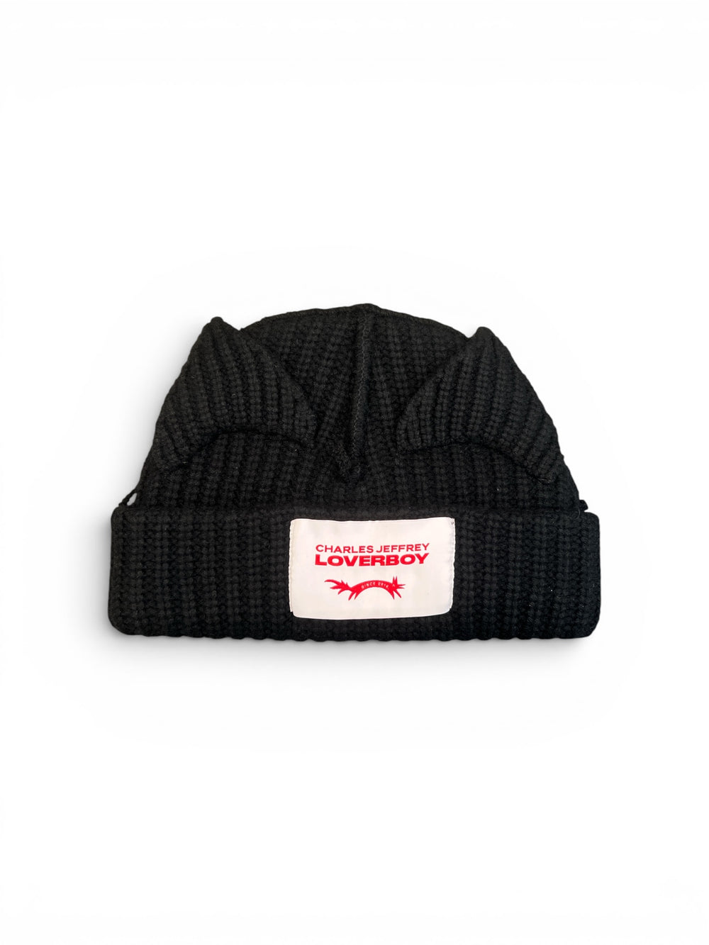 CHARLES JEFFREY LOVERBOY CHUNKY EARS BEANIE BLACK SS26