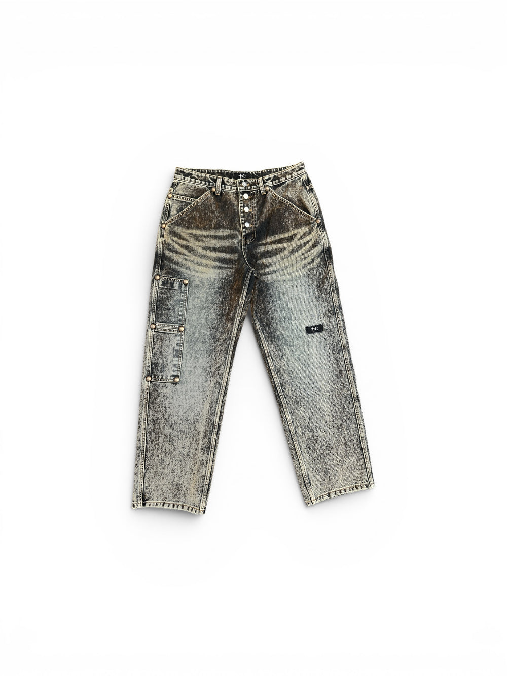 THUG CLUB IRON FADED DENIM PANTS BLUE