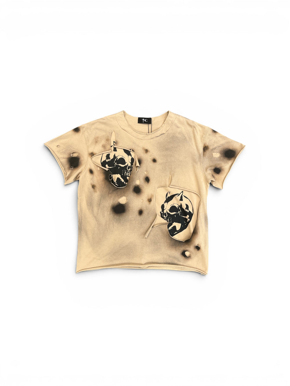THUG CLUB DEAD INSIDE DOUBLE LAYER T-SHIRT BEIGE