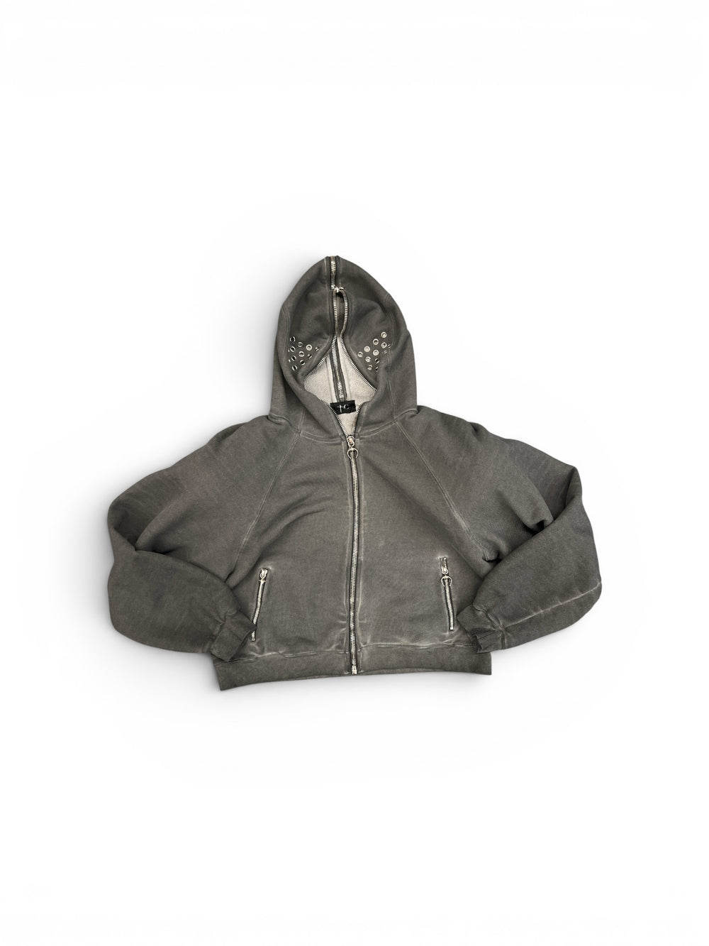 THUG CLUB BULK SHOULDER GLADIATOR ZIP-UP HOODIE CHARCOAL