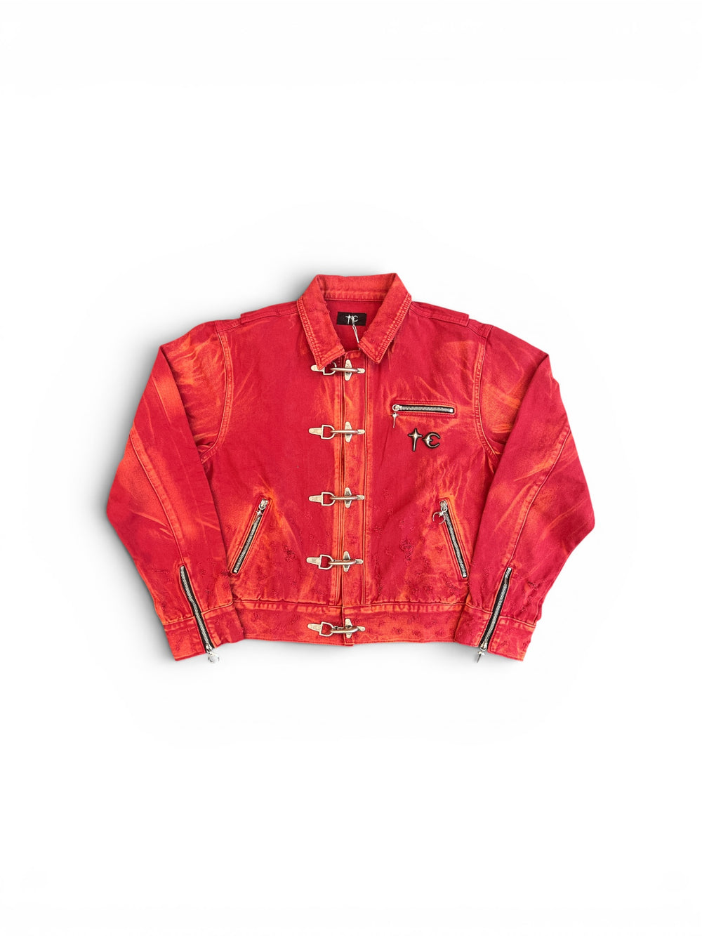 THUG CLUB TC TWO TONE WASHED JACKET RED