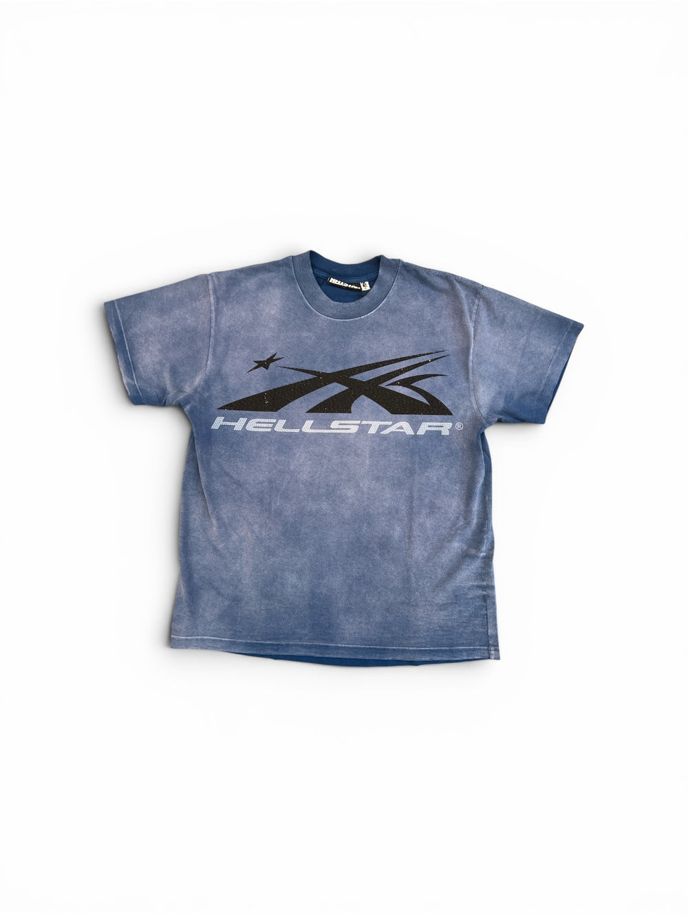 HELLSTAR CLASSIC LOGO T-SHIRT (RHINESTONES) BLUE