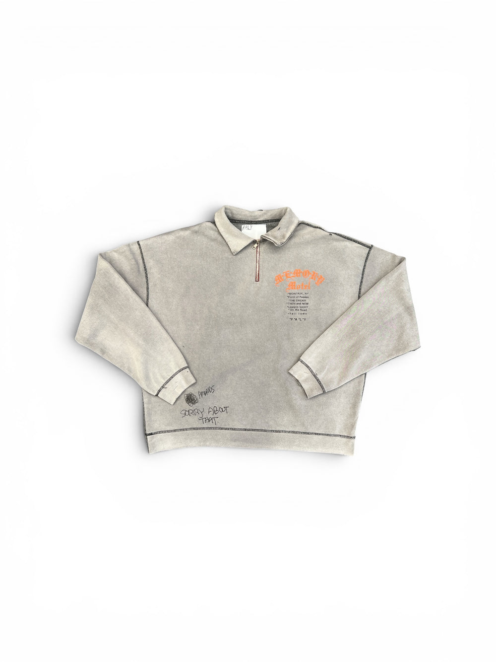 PALY SORRY BOUT THAT 1/4 ZIP CREWNECK GRAY