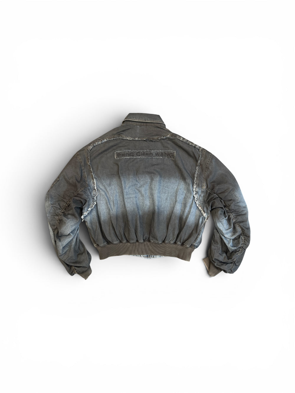 FENG CHEN WANG INDIGO GRADIENT DENIM JACKET BLUE-BLACK