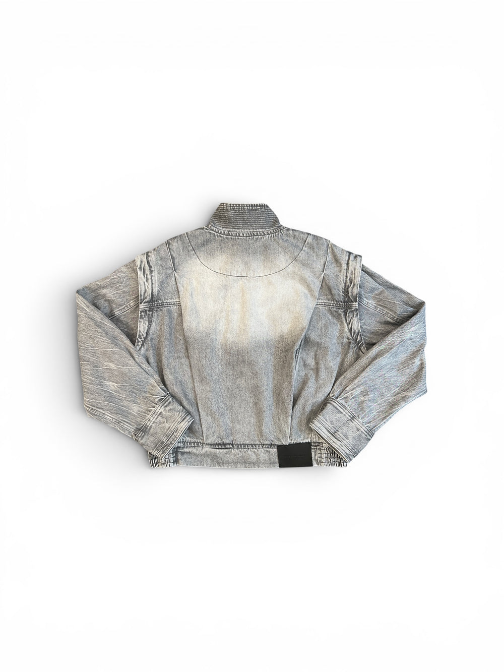 FENG CHEN WANG DECONSTRUCTED DENIM JACKET GREY