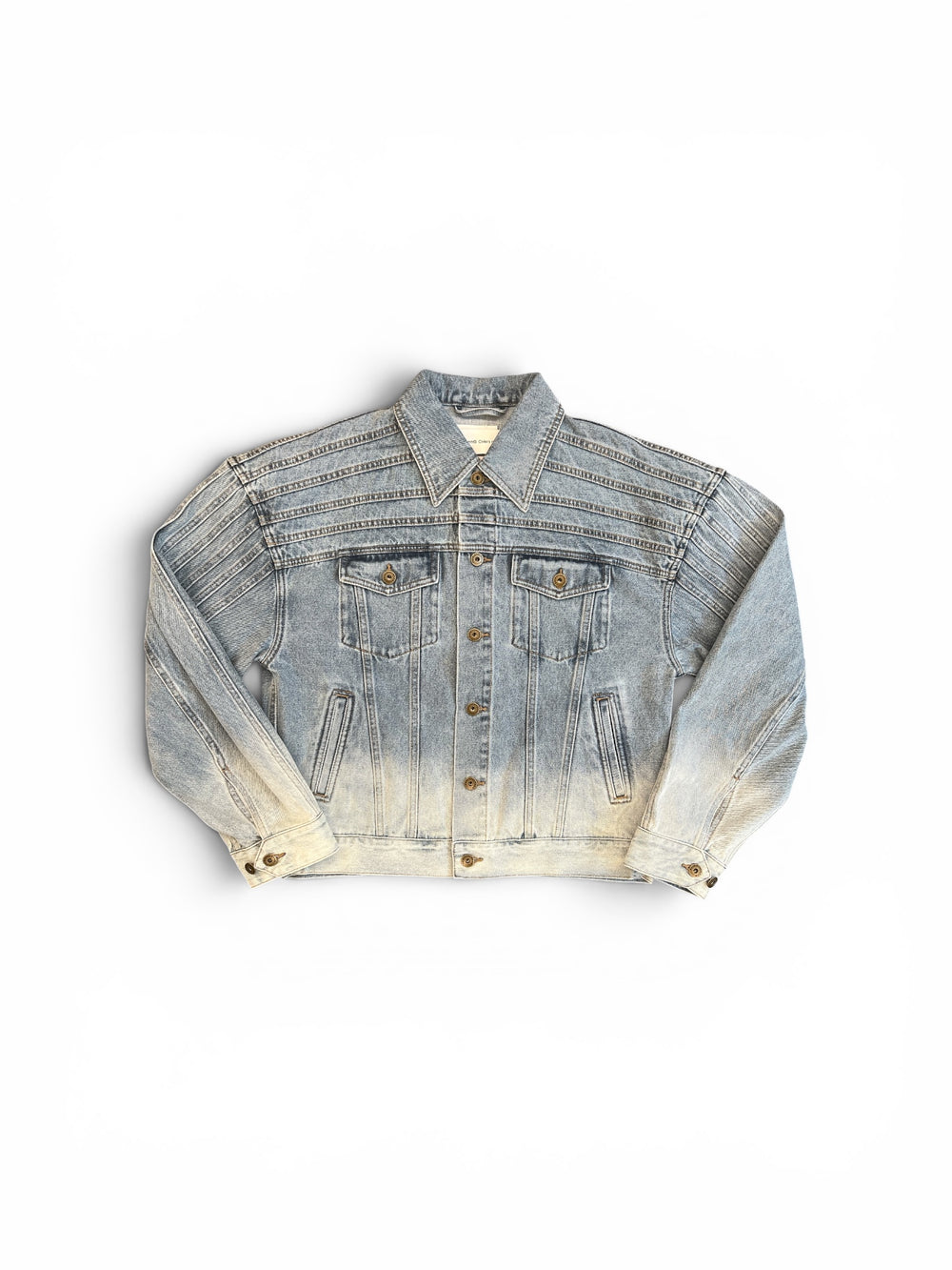 FENG CHEN WANG DECONSTRUCTED DENIM JACKET BLUE